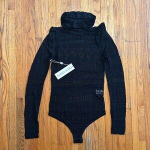 Ronny Kobo Black Lace Bodysuit